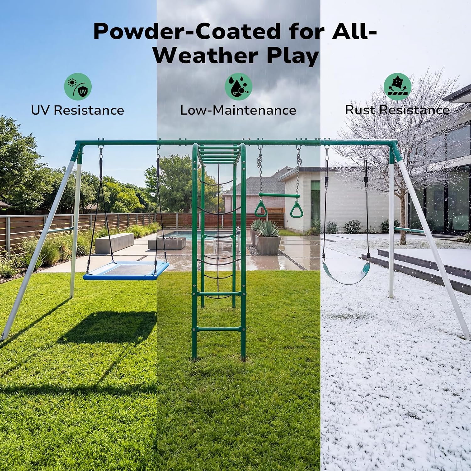 Kids Outdoor Monkey Bar Set - مجموعة أرجوحة للحديقة الخلفية مع قضبان
