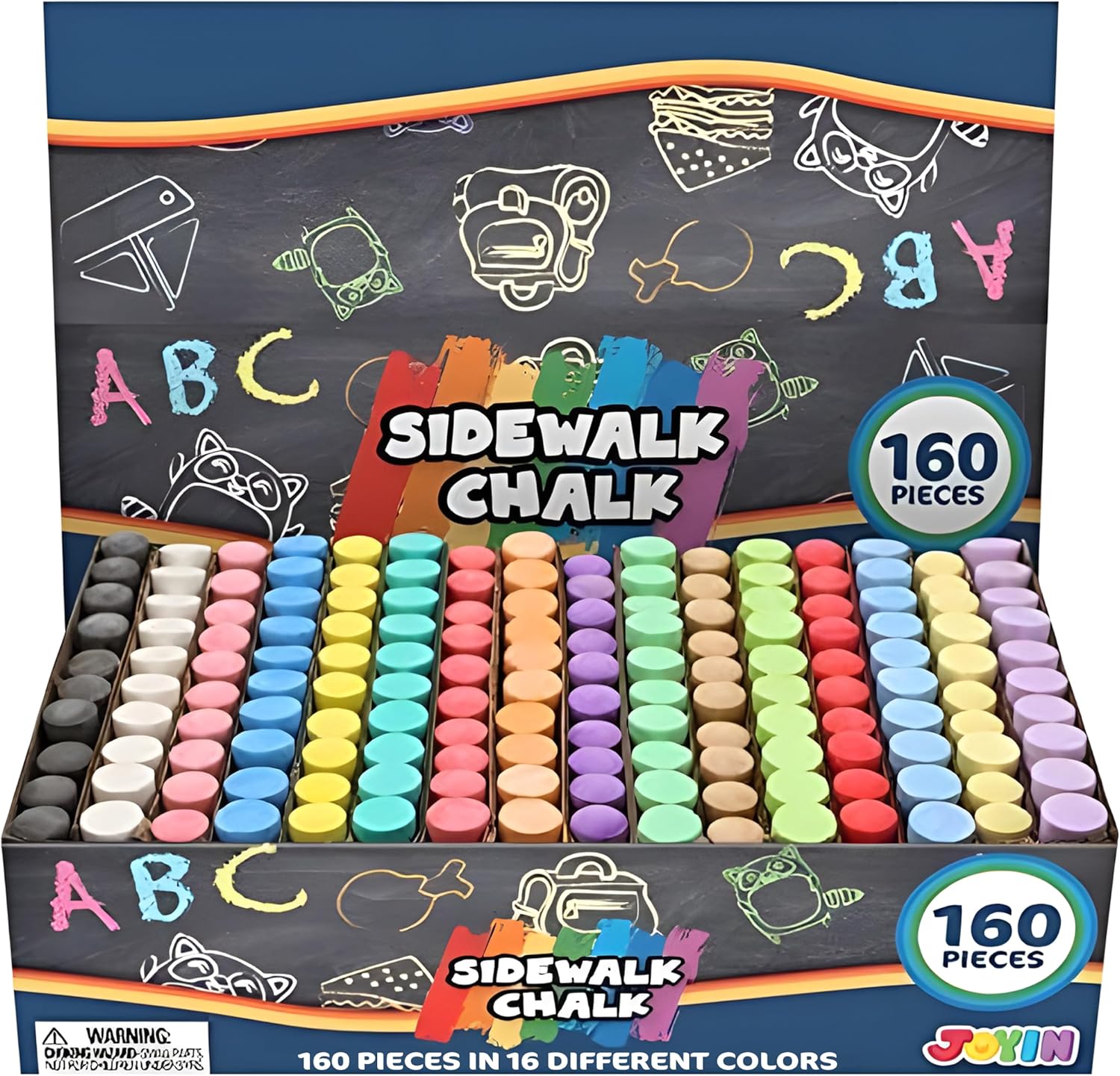 Chalk Outdoor Jumbo - 160 قطعة من طباشير الرصيف مجموعة