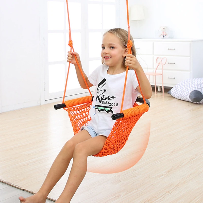 Kids Outdoor Hammock Swing - أرجوحة شبكية للأطفال، مصنوعة يدويًا، ألعاب