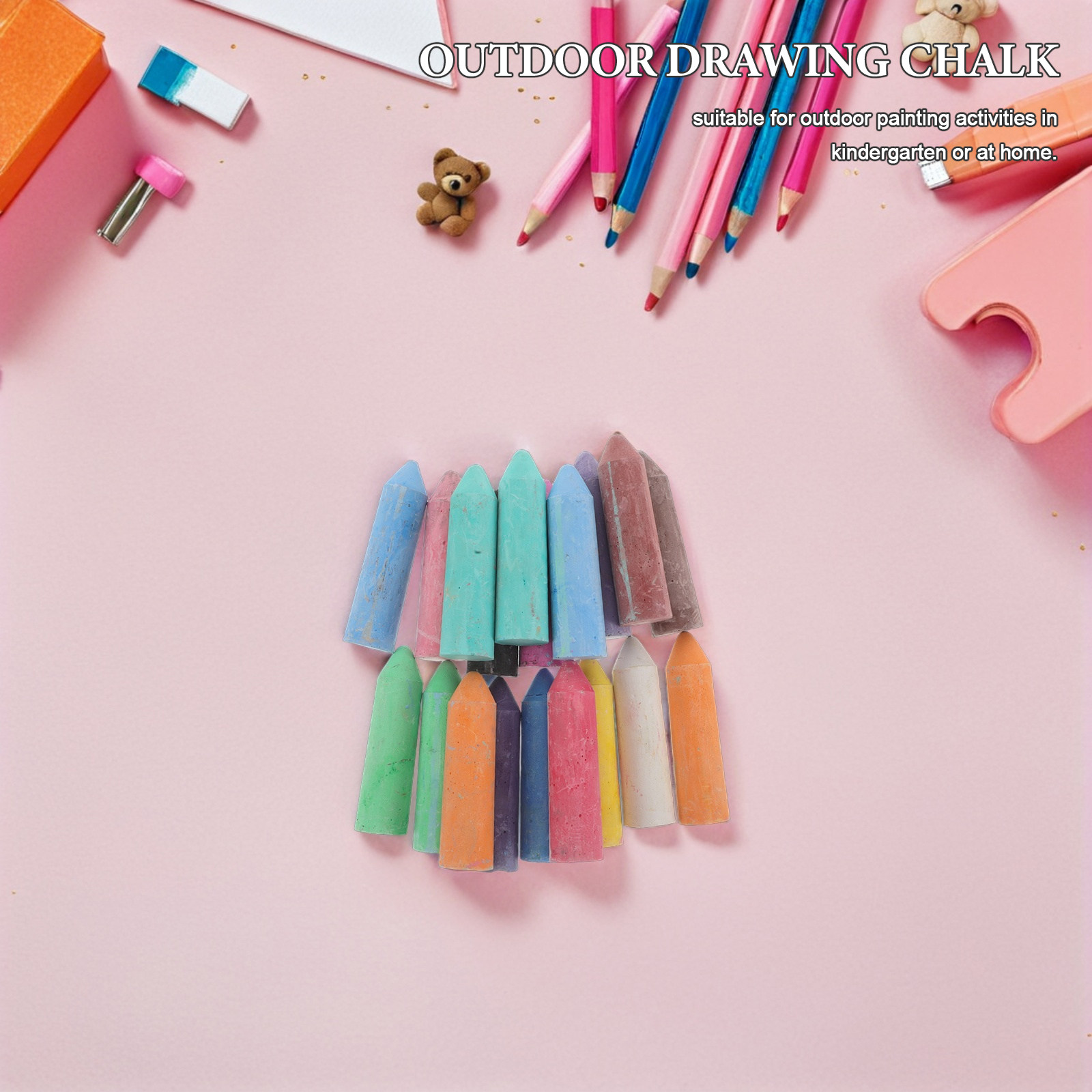 Chalk Outdoor Jumbo - مجموعة من 20 قطعة من طباشير