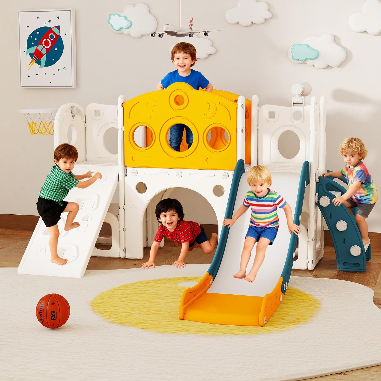Kids Outdoor Slide Set - مجموعة ألعاب للأطفال 9 في 1