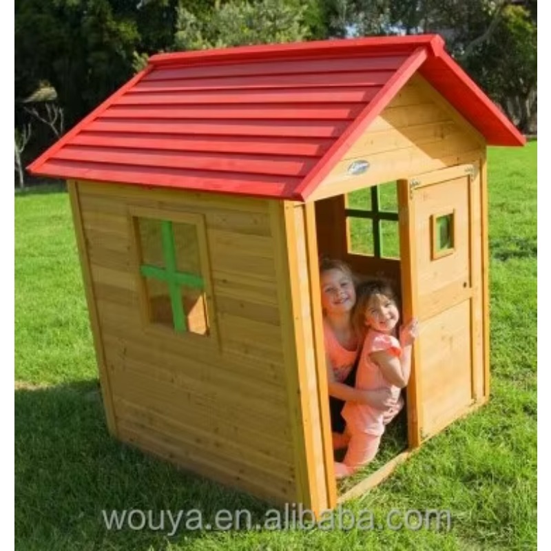 Kids Outdoor Wooden Playhouse - بيت لعب خشبي مسبق الصنع رخيص