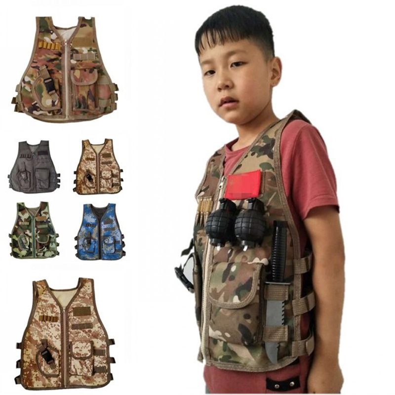 Kids Outdoor Vest - الأطفال الجيش التكتيكية العسكرية قناص سترة