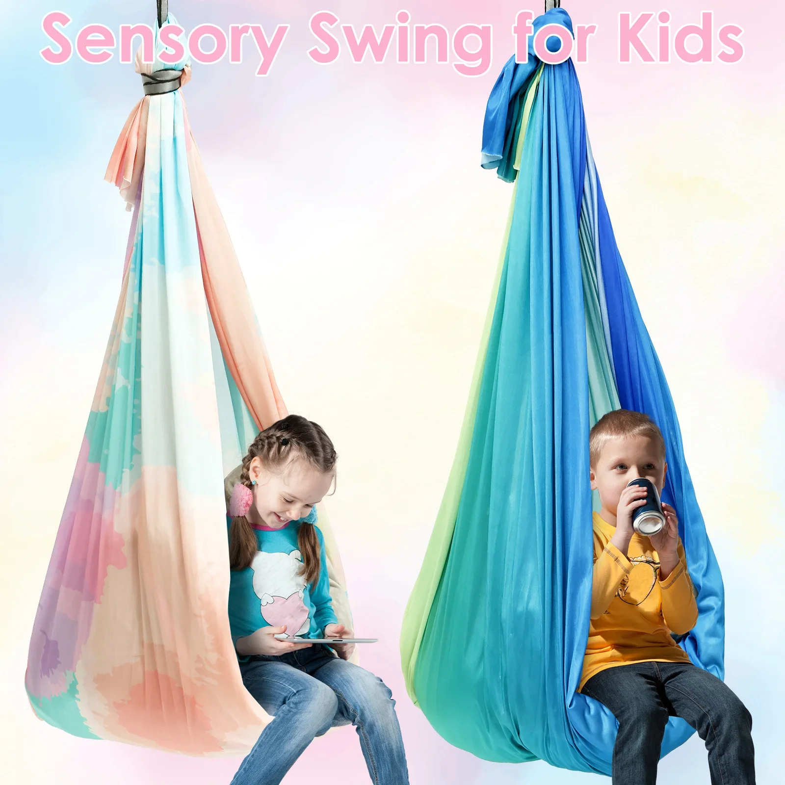 Kids Outdoor Hammock Swing - أرجوحة حسية مريحة للأطفال، أرجوحة حسية