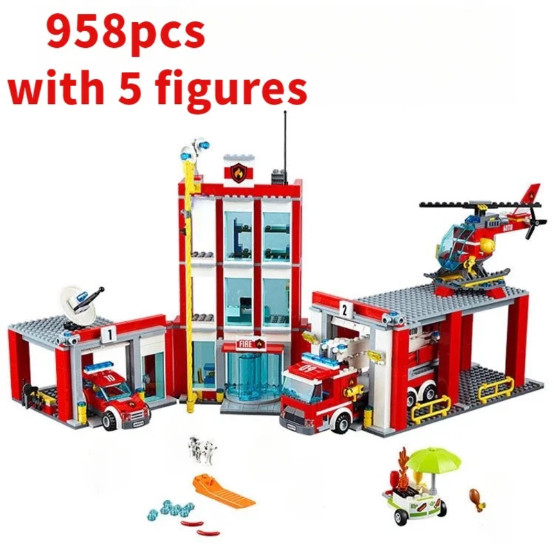 مدينة محطة إطفاء هليكوبتر شاحن - مراجعة Lego Set City وسعره