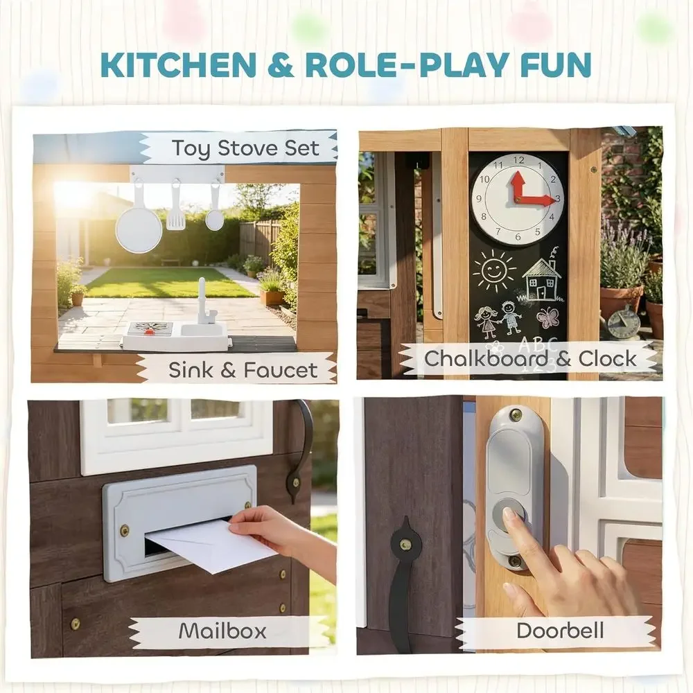 بيت لعب خشبي للأطفال من Qaba ل - مراجعة Kids Outdoor Wooden Playhouse وسعره