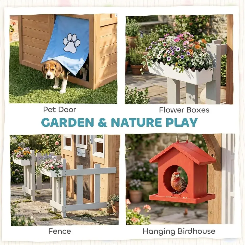 بيت لعب خشبي للأطفال من Qaba ل - مراجعة Kids Outdoor Wooden Playhouse وسعره