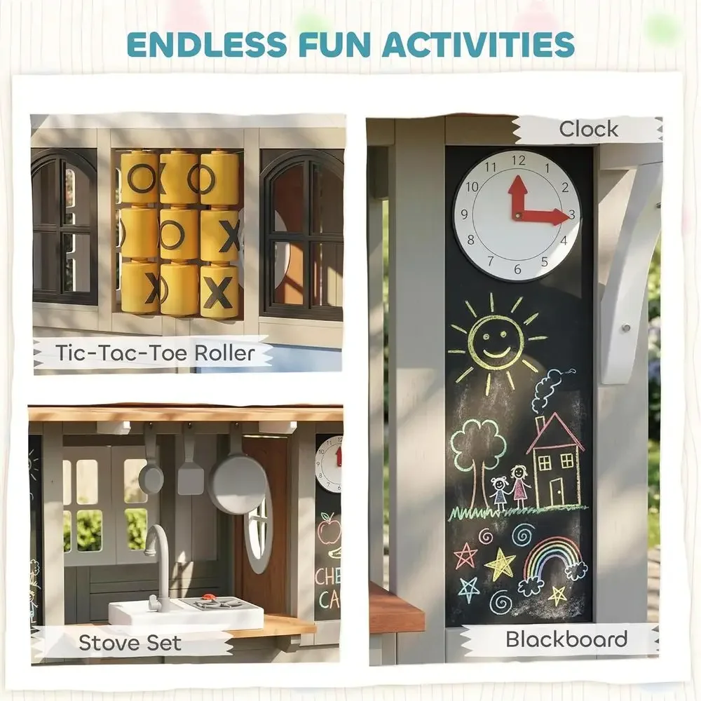 بيت لعب خشبي للأطفال من Qaba ل - مراجعة Qaba Kids Outdoor Playhouse وسعره
