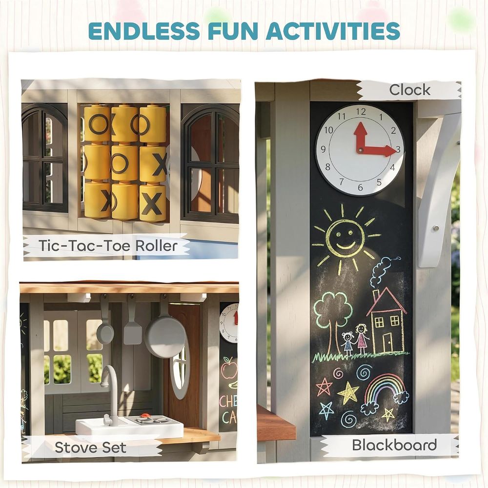 بيت لعب خشبي للأطفال من Qaba م - مراجعة Qaba Kids Outdoor Playhouse وسعره