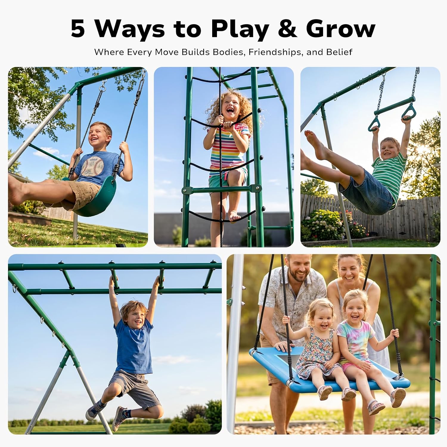 مجموعة أرجوحة للحديقة الخلفية  - مراجعة Kids Outdoor Monkey Bar Set وسعره