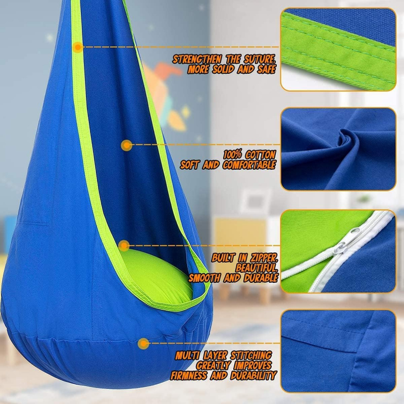 كرسي أرجوحة معلق للأطفال مع وس - مراجعة Kids Outdoor Hammock Swing وسعره