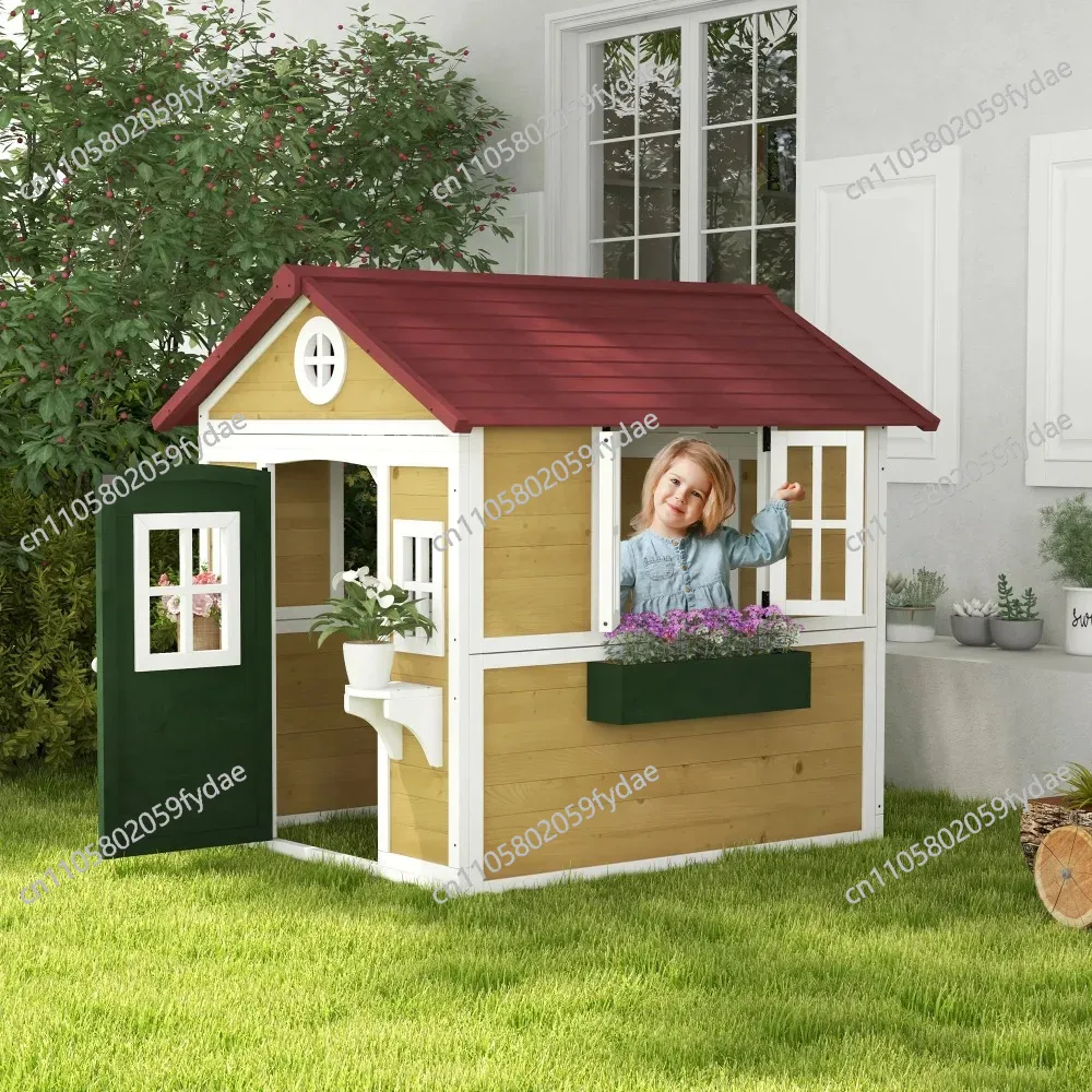 بيت لعب خشبي للأطفال في الهواء - مراجعة Kids Outdoor Wooden Playhouse وسعره