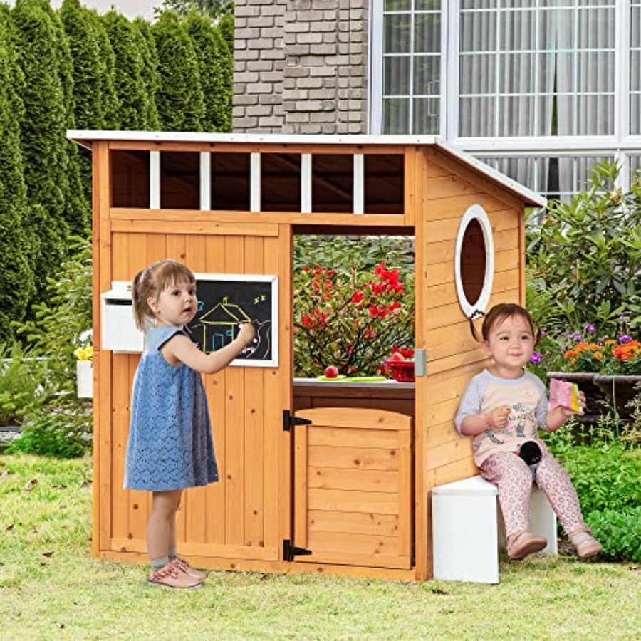 بيت خشبي للأطفال للاستخدام الخ - مراجعة Kids Outdoor Wooden Playhouse وسعره