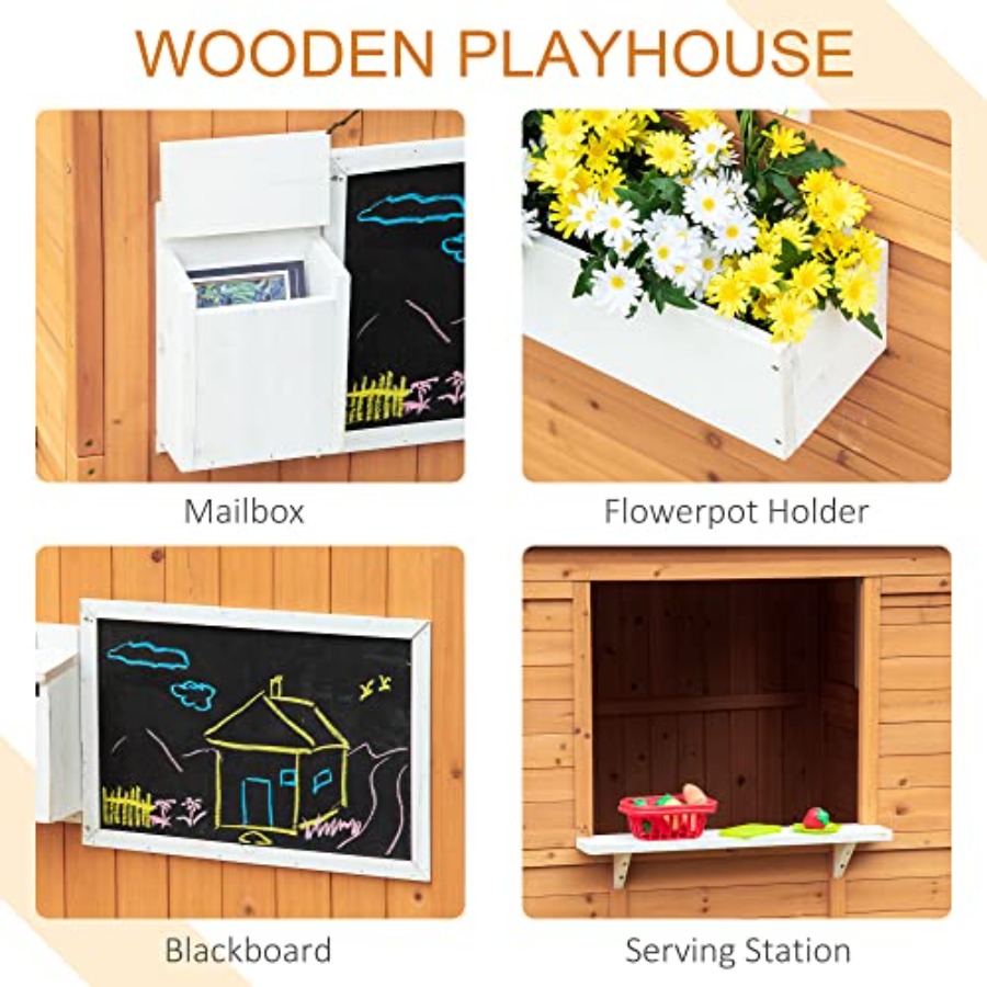 بيت خشبي للأطفال للاستخدام الخ - مراجعة Kids Outdoor Wooden Playhouse وسعره