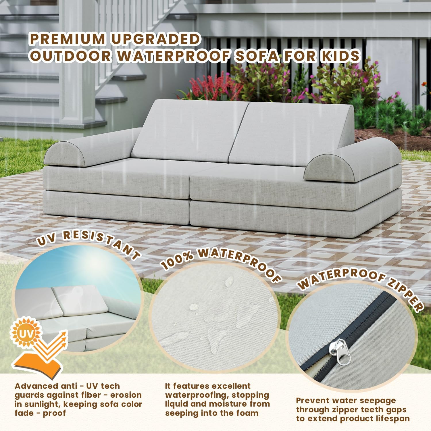 مجموعة أريكة للأطفال قابلة للت - مراجعة Kids Outdoor Wooden Playhouse وسعره