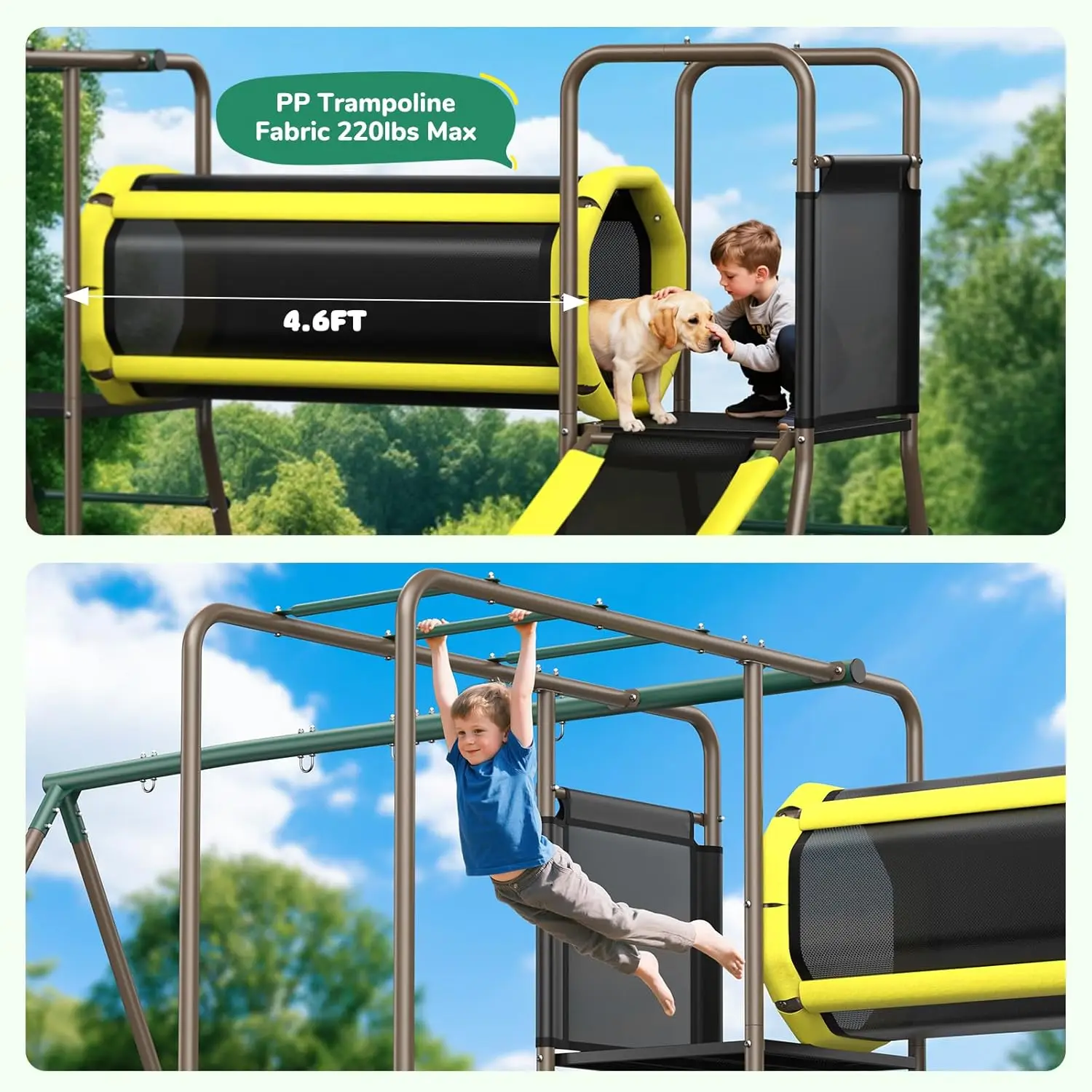 مجموعة أرجوحة هابفان بوزن 660  - مراجعة Kids Outdoor Monkey Bar Set وسعره
