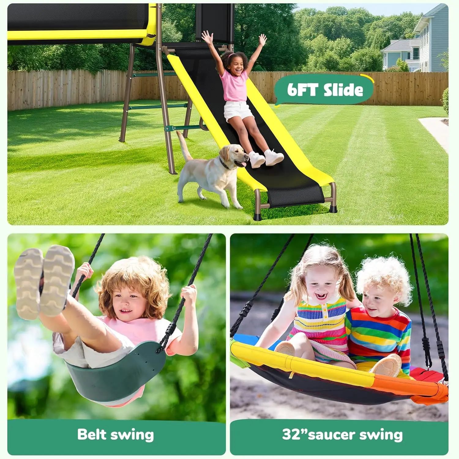 مجموعة أرجوحة هابفان بوزن 660  - مراجعة Kids Outdoor Monkey Bar Set وسعره