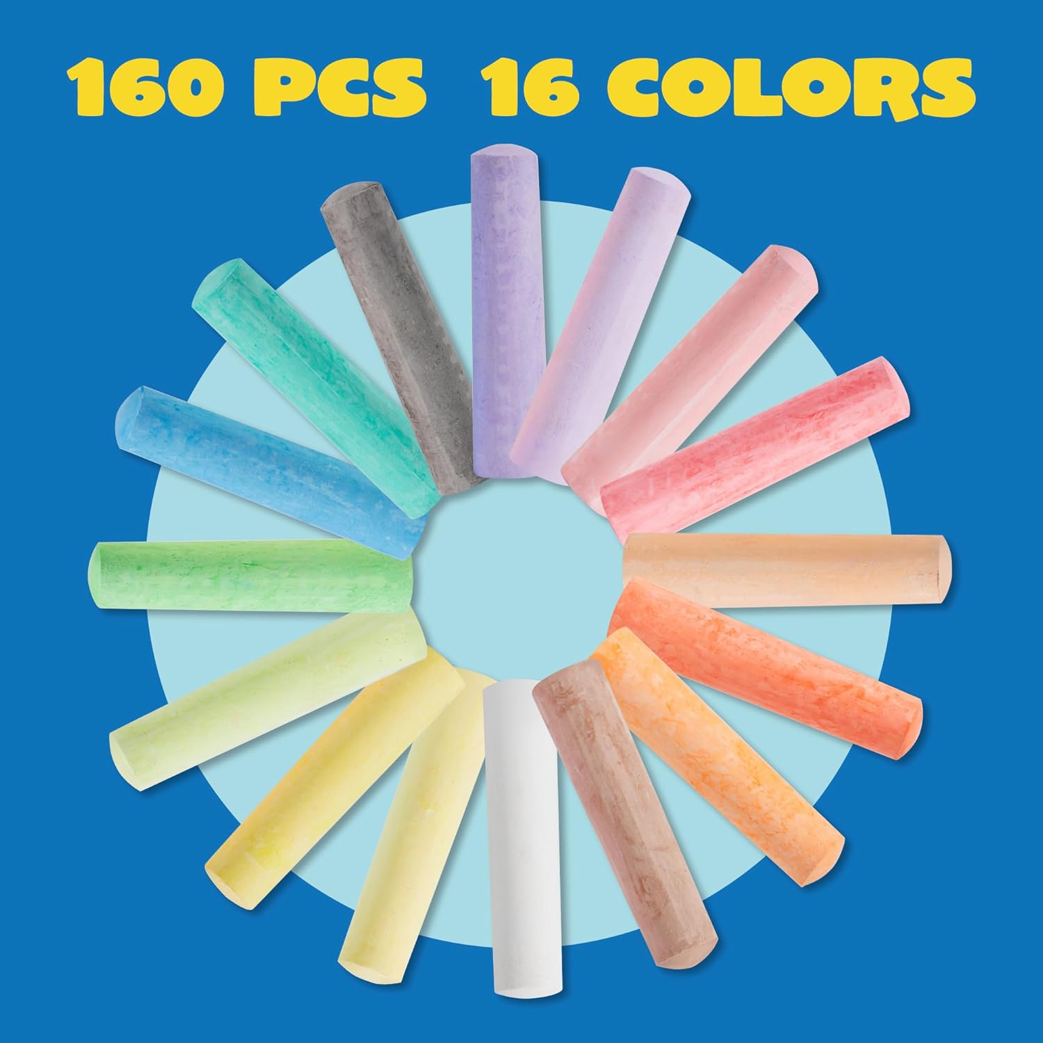 160 قطعة من طباشير الرصيف مجمو - مراجعة Chalk Outdoor Jumbo وسعره