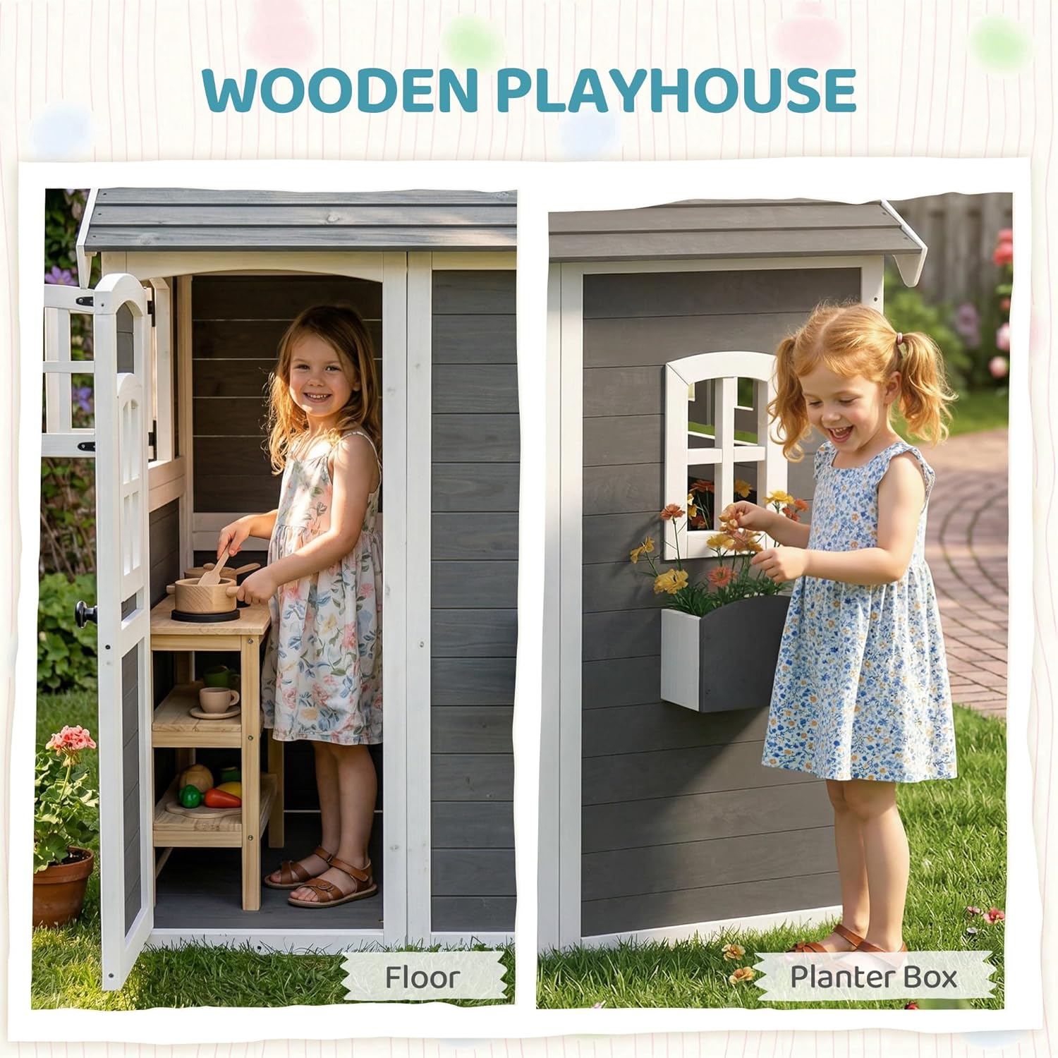 # بيت لعب خشبي للأطفال في الهو - مراجعة Kids Outdoor Wooden Playhouse وسعره