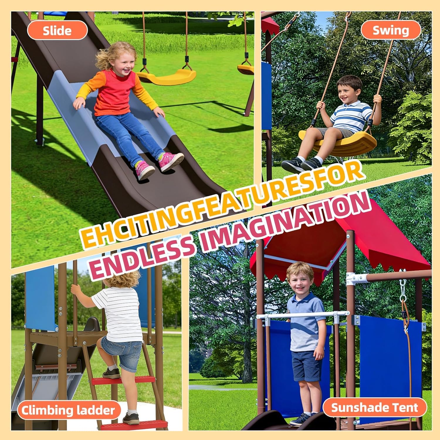 مجموعة ألعاب معدنية للأطفال مع - مراجعة Kids Outdoor Slide Set وسعره