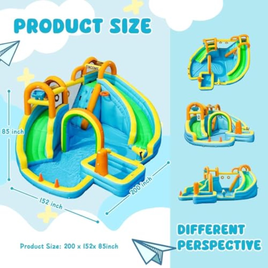منزلق مائي قابل للنفخ للأطفال  - مراجعة Kids Outdoor Pool وسعره
