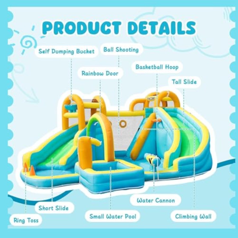 منزلق مائي قابل للنفخ للأطفال  - مراجعة Kids Outdoor Pool وسعره