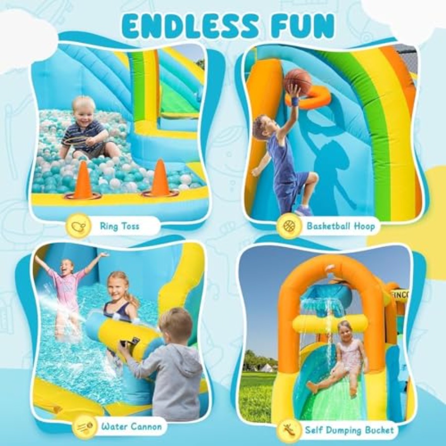منزلق مائي قابل للنفخ للأطفال  - مراجعة Kids Outdoor Pool وسعره