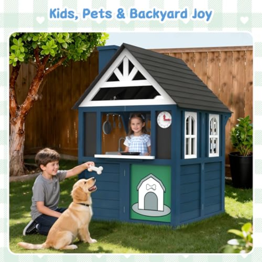 بيت ألعاب خشبي للأطفال في الهو - مراجعة Kids Outdoor Wooden Playhouse وسعره