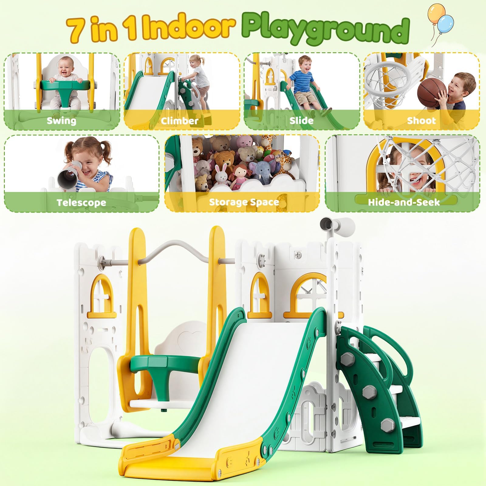 مجموعة ألعاب 7 في 1 للأطفال ال - مراجعة Kids Outdoor Slide Set وسعره