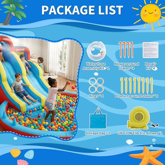 حديقة مائية قابلة للنفخ 8 في 1 - مراجعة Kids Outdoor Pool وسعره