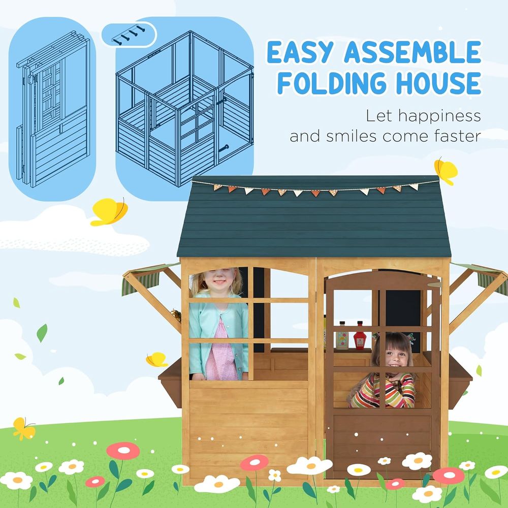 بيت لعب خارجي قابل للطي من Qab - مراجعة Qaba Kids Outdoor Playhouse وسعره