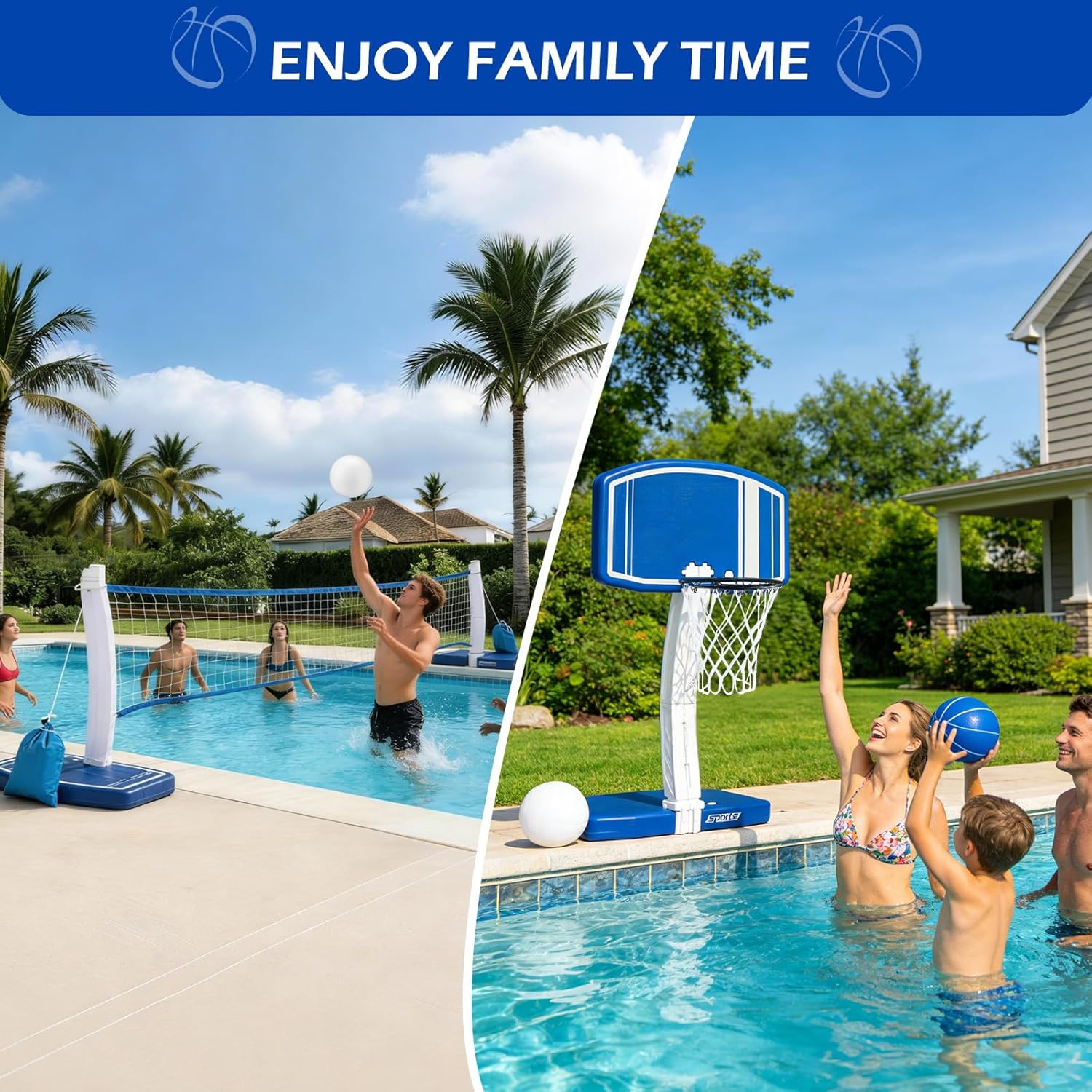 حلقة كرة سلة وشبكة كرة طائرة 2 - مراجعة Kids Outdoor Pool وسعره