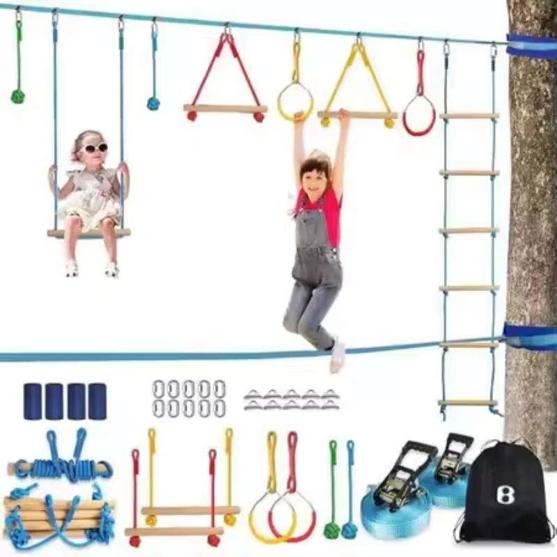 مجموعة أدوات دورة عقبة المحارب - مراجعة Kids Outdoor Monkey Bar Set وسعره