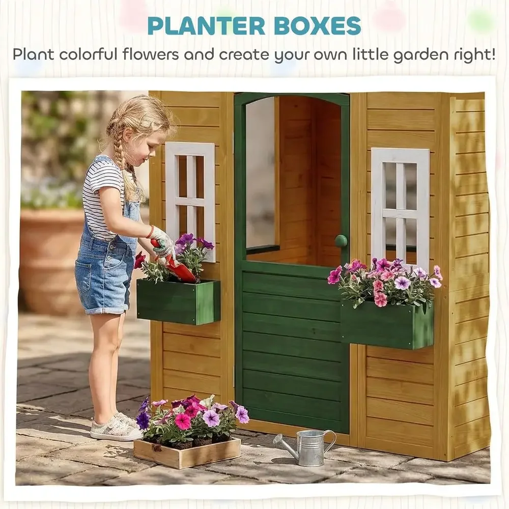 بيت لعب خشبي للأطفال من Qaba،  - مراجعة Qaba Kids Outdoor Playhouse وسعره