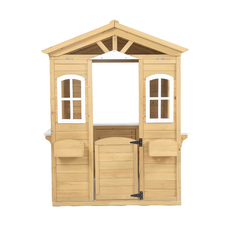 بيت لعب خشبي كلاسيكي حديث للأط - مراجعة Kids Outdoor Wooden Playhouse وسعره