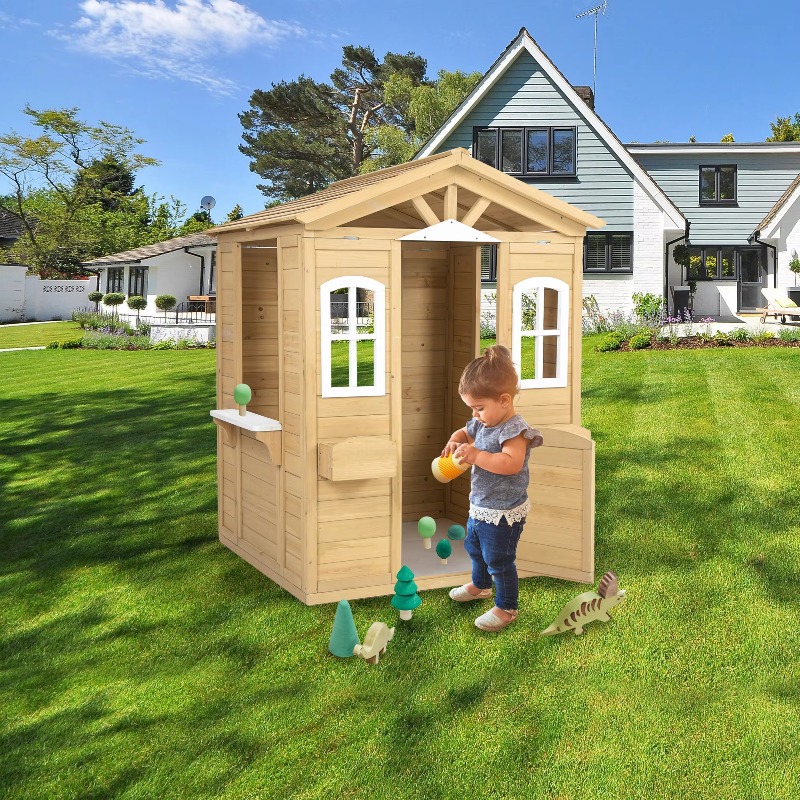 بيت لعب خشبي كلاسيكي حديث للأط - مراجعة Kids Outdoor Wooden Playhouse وسعره