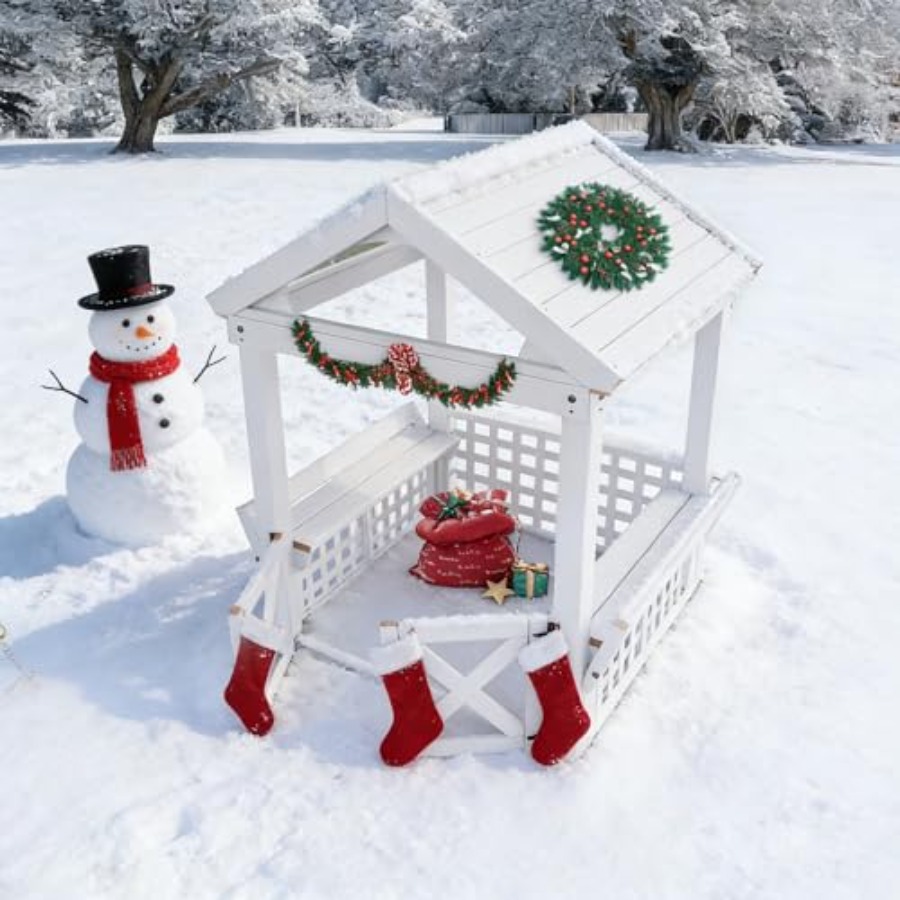 بيت ألعاب خشبي للأطفال من عمر  - مراجعة Kids Outdoor Wooden Playhouse وسعره