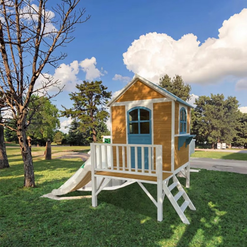 بيت لعب خشبي حديث للأطفال من ط - مراجعة Kids Outdoor Wooden Playhouse وسعره
