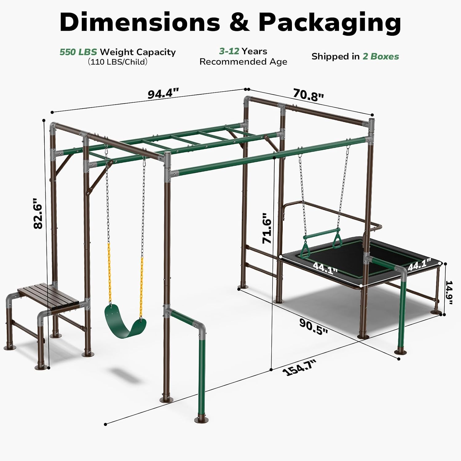 مجموعة ألعاب الأطفال الخارجية  - مراجعة Kids Outdoor Monkey Bar Set وسعره