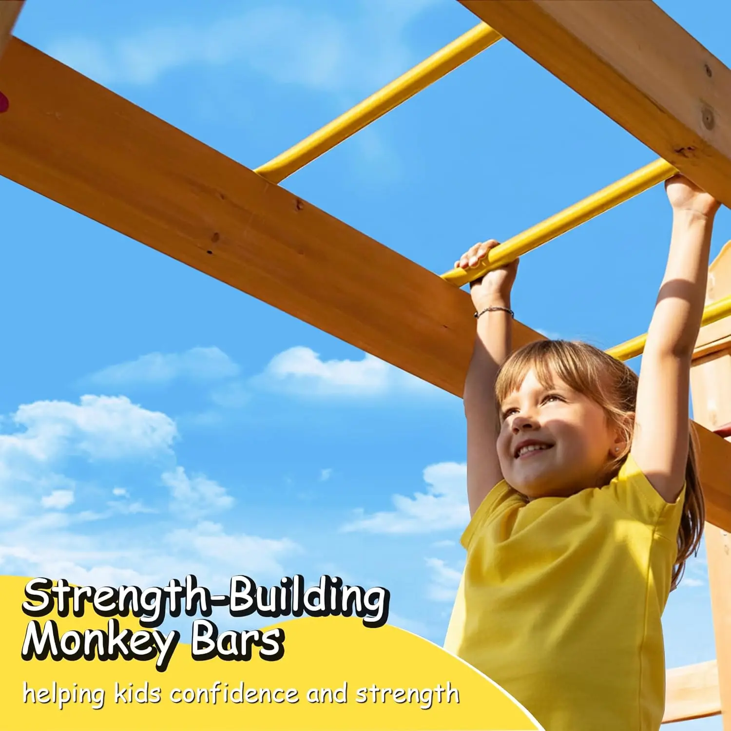مجموعات أراجيح خشبية للفناء ال - مراجعة Kids Outdoor Monkey Bar Set وسعره