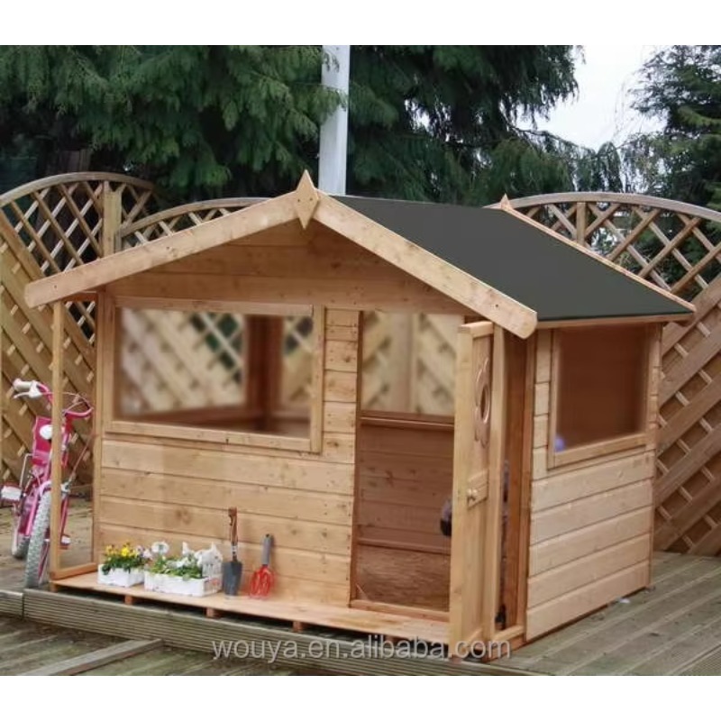 بيت لعب خشبي مسبق الصنع رخيص ا - مراجعة Kids Outdoor Wooden Playhouse وسعره