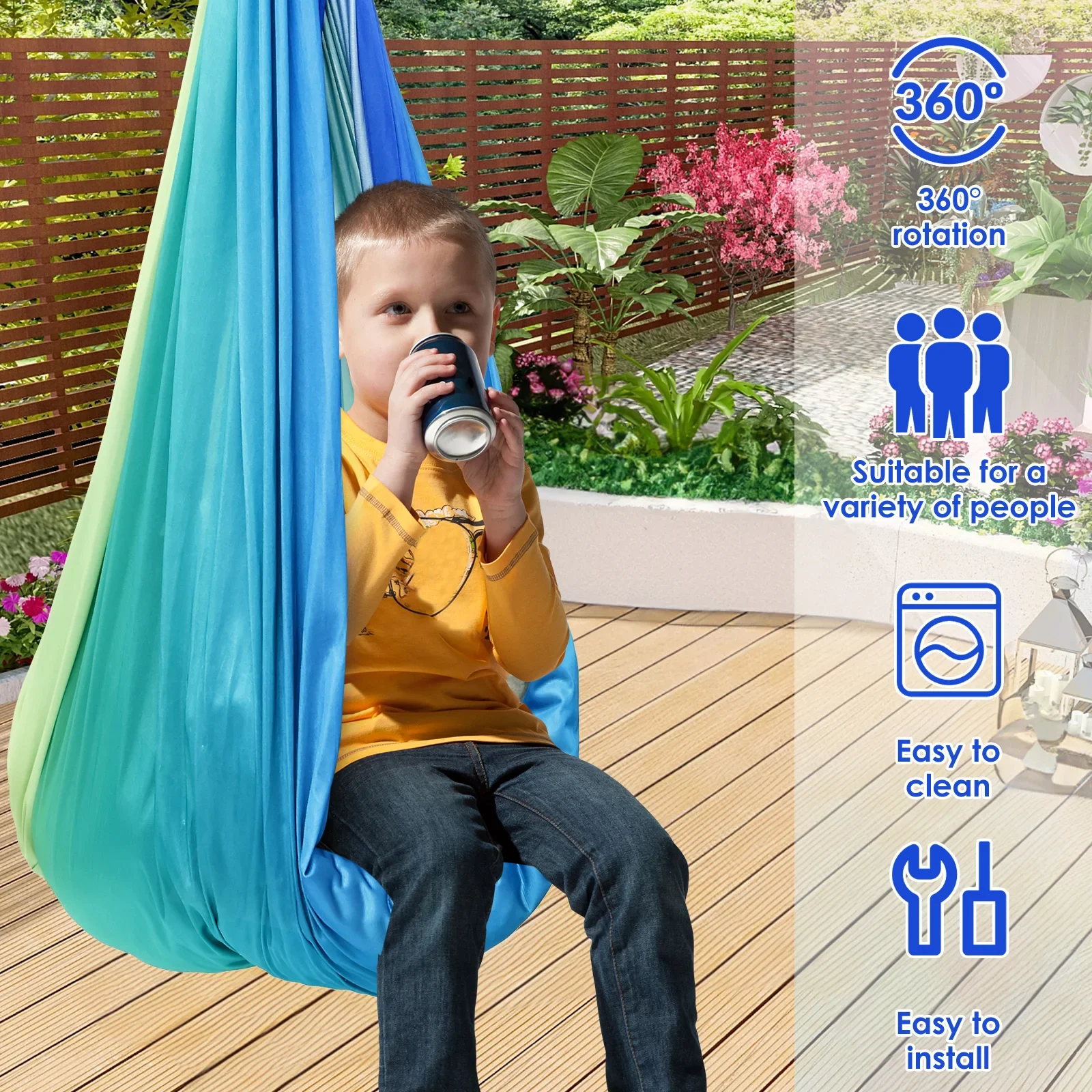 أرجوحة حسية مريحة للأطفال، أرج - مراجعة Kids Outdoor Hammock Swing وسعره