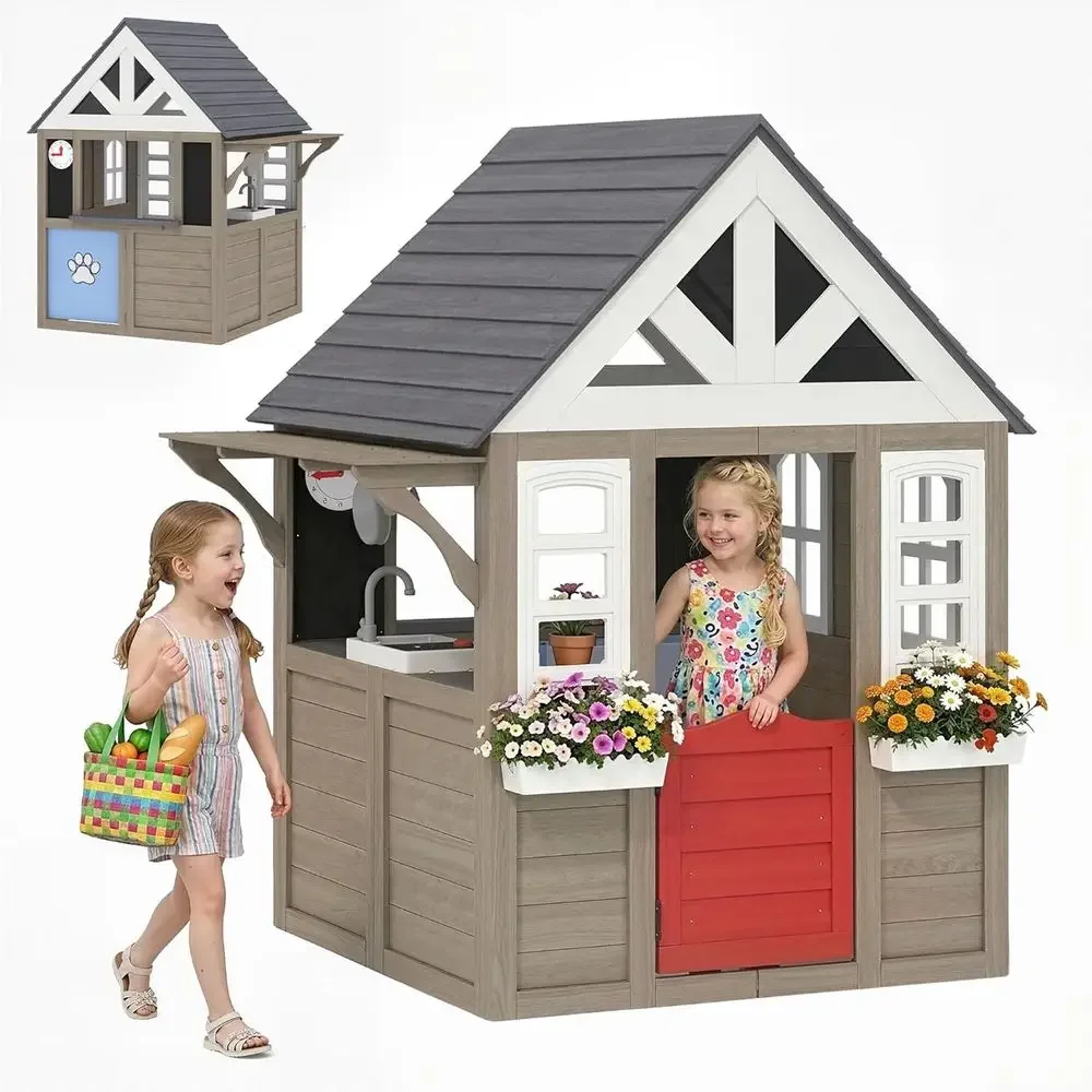 بيت لعب خارجي من Qaba، بيت لعب - مراجعة Qaba Kids Outdoor Playhouse وسعره